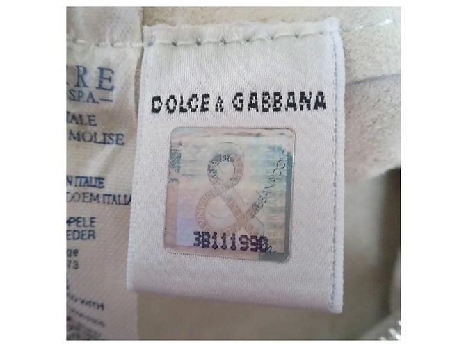 Dolce & Gabbana Borsa a tracolla in pelle scamosciata beige - vista 6