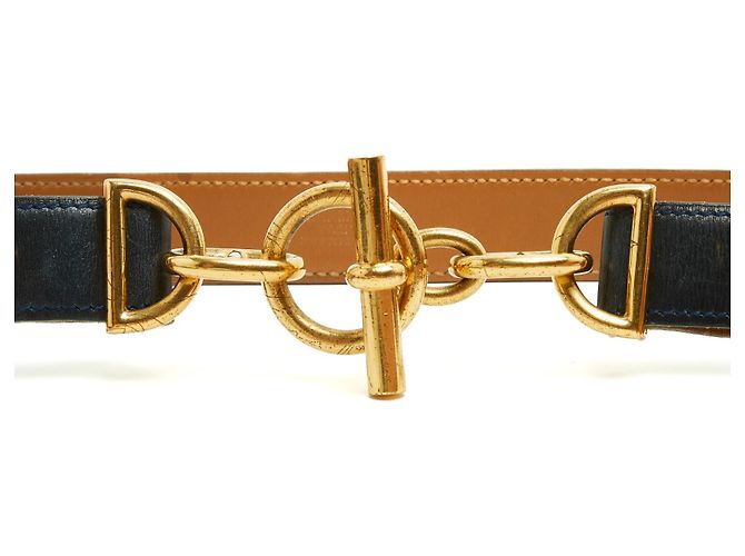 Hermès Cinturón Chaine d'Ancre de Cuero Negro Talla 80 - vista 2