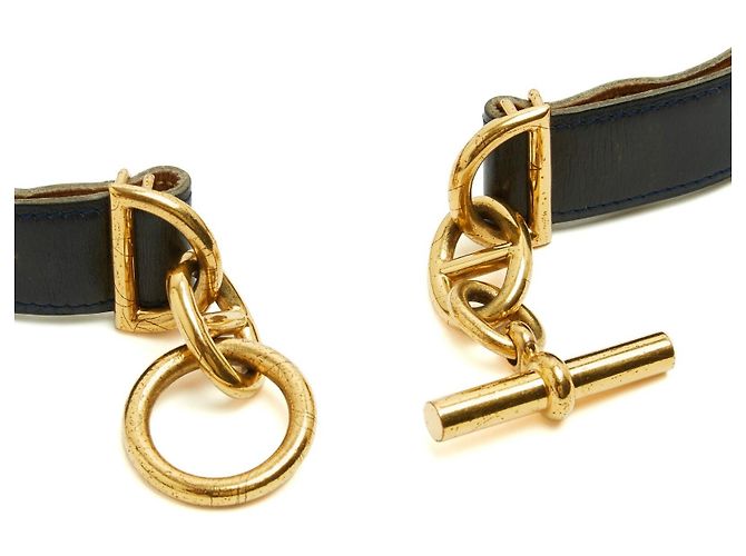 Hermès Cinturón Chaine d'Ancre de Cuero Negro Talla 80 - vista 3