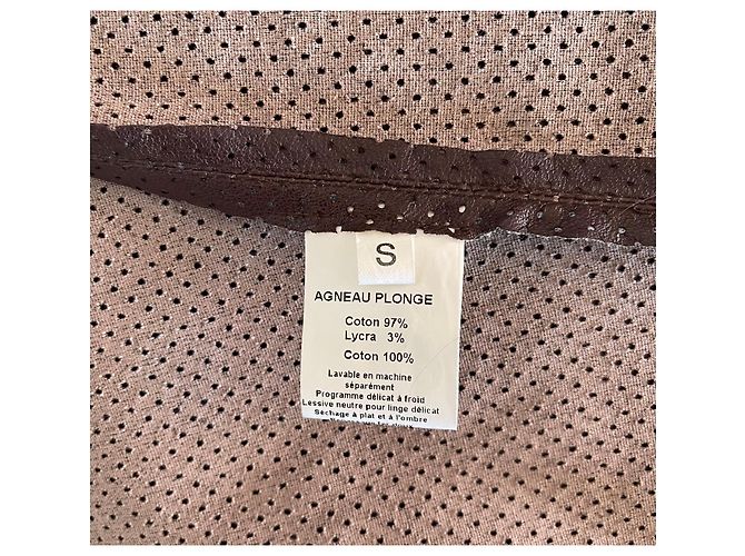Top tank Stouls de cuero perforado marrón chocolate, T. S Marrón oscuro - vista 11