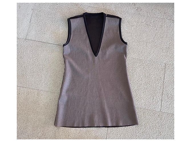 Top tank Stouls de cuero perforado marrón chocolate, T. S Marrón oscuro - vista 12