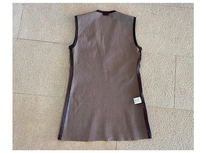 Top tank Stouls de cuero perforado marrón chocolate, T. S Marrón oscuro - vista 13