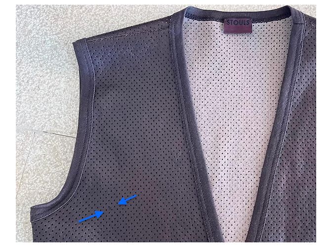 Top tank Stouls de cuero perforado marrón chocolate, T. S Marrón oscuro - vista 14