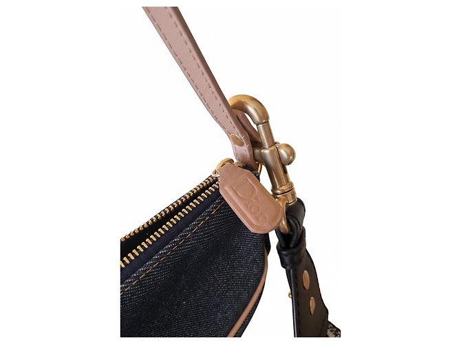Christian Dior Saddle Tasche Blau Denim Braun - Ansicht 5