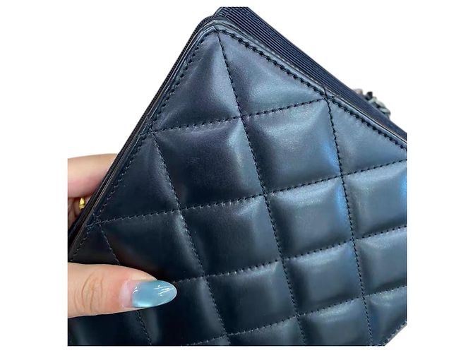 Borsa Chanel Ballerine in pelle di vitello trapuntata nero/beige - vista 8