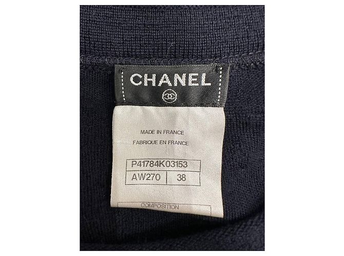 Timeless Dunkelblaues Wollkleid CHANEL Größe 38 gebraucht - Ansicht 3