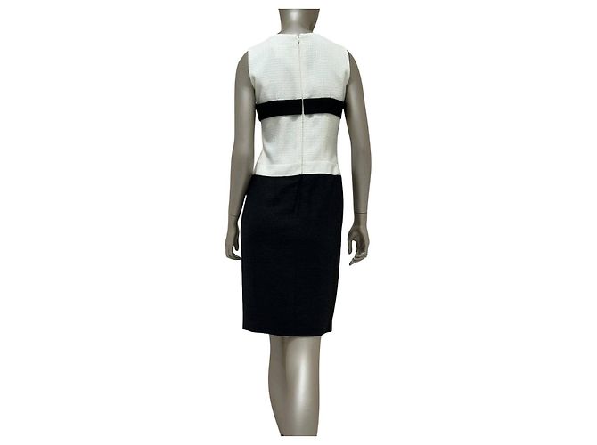 Timeless CHANEL S/S 2009 Schwarz-Weiß Tweed Schleifenkleid sz.38 Gebraucht - Ansicht 2