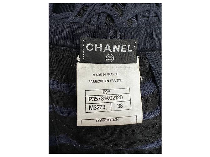 Completo due pezzi in pizzo bianco e nero Chanel Taglia 36 Usato - vista 10