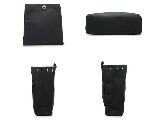 Hermès Borsa Hermes Herbag 2 in 1 in tela nera e pelle, borsa a tracolla, borsa a mano Nero - vista 4