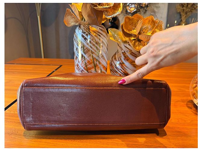 Borsa Tote Salvatore Ferragamo pelle marrone Gancini - vista 12