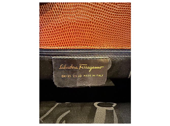 Borsa Tote Salvatore Ferragamo pelle marrone Gancini - vista 15