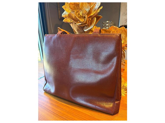 Borsa Tote Salvatore Ferragamo pelle marrone Gancini - vista 5