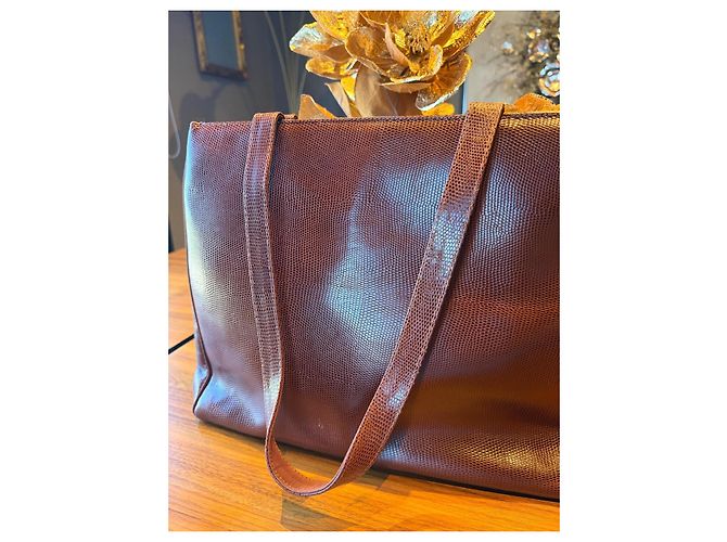 Borsa Tote Salvatore Ferragamo pelle marrone Gancini - vista 6