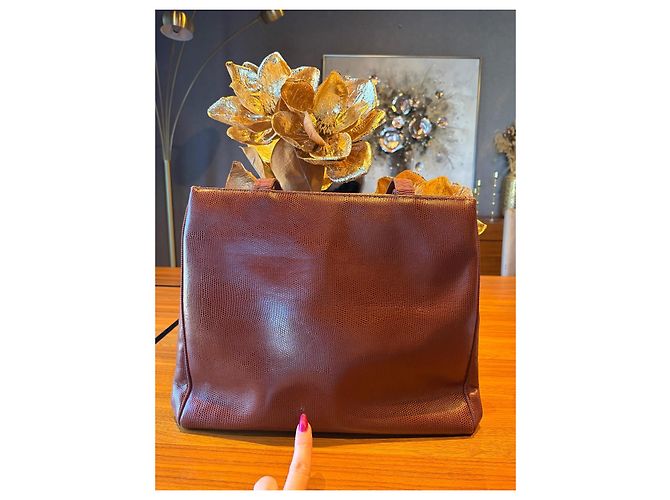 Borsa Tote Salvatore Ferragamo pelle marrone Gancini - vista 7