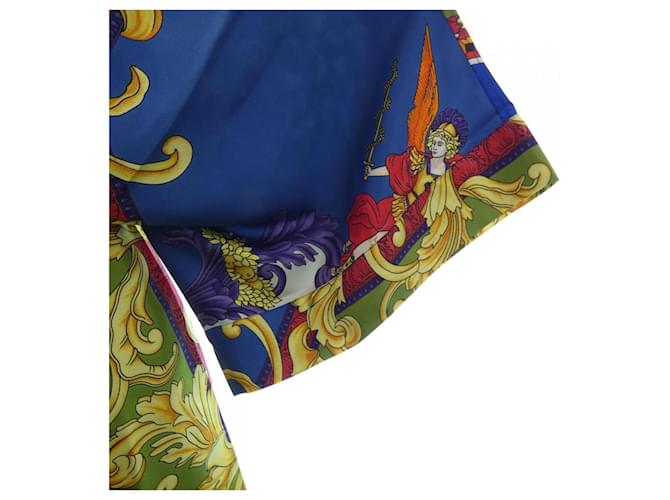 Cárdigan Versace 100% seda Azul Dorado Verde - vista 6