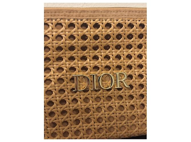 Dior Stroh-Pochette mit Logo Beige - Ansicht 2