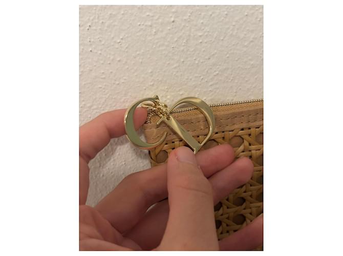 Dior Stroh-Pochette mit Logo Beige - Ansicht 3