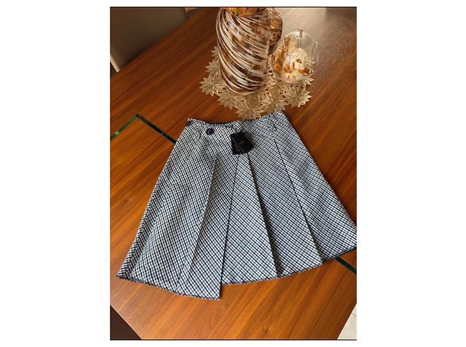 Saia envelope Maje Branco Azul Cinza - vista 2