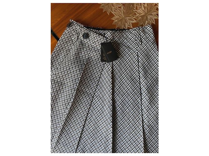 Saia envelope Maje Branco Azul Cinza - vista 7
