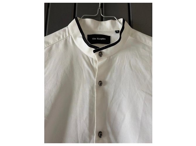 The Kooples Camicia bianca con colletto mao e bottoni a teschio Bianco - vista 4