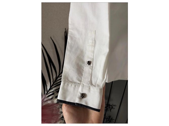 The Kooples Camicia bianca con colletto mao e bottoni a teschio Bianco - vista 6