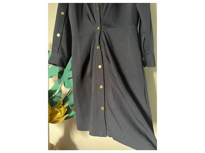 Vestido Sandro azul marinho abotoado Preto - vista 6