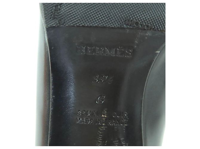 Hermès Hermes Leder-Loafer Schwarz - Ansicht 12