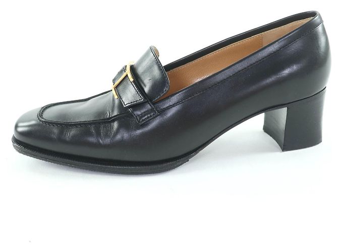 Hermès Hermes Leder-Loafer Schwarz - Ansicht 5