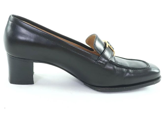 Hermès Hermes Leder-Loafer Schwarz - Ansicht 6