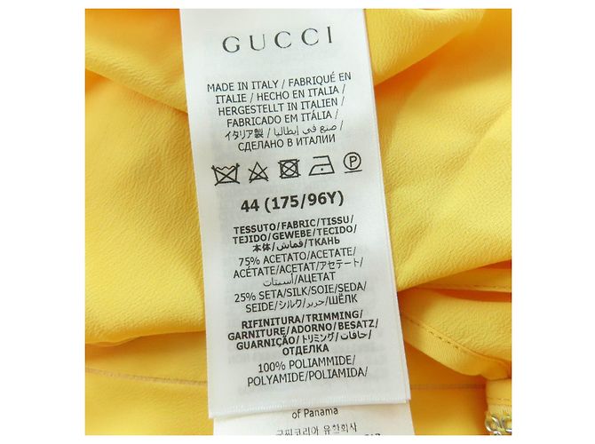 Vestido de seda Gucci Amarillo - vista 10