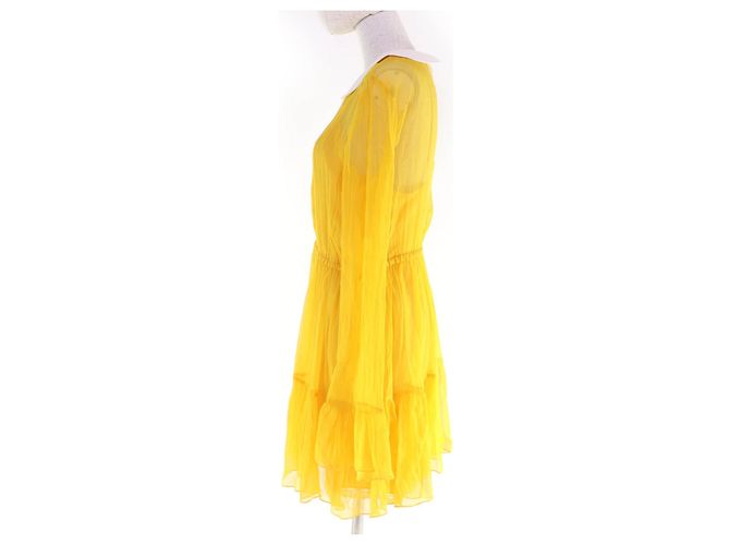 Vestido de seda Gucci Amarillo - vista 2