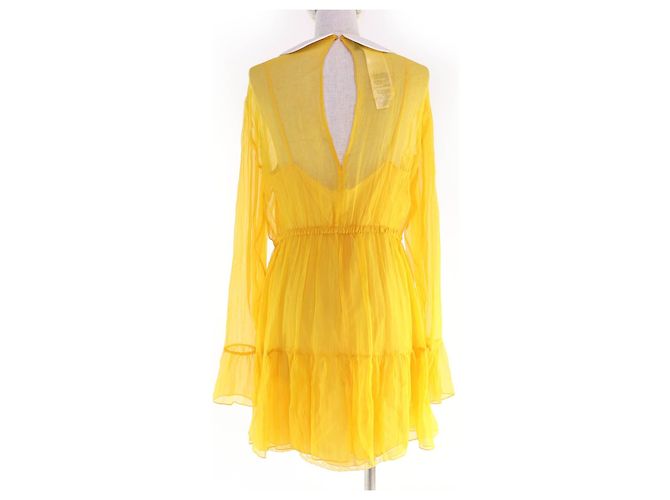 Vestido de seda Gucci Amarillo - vista 3