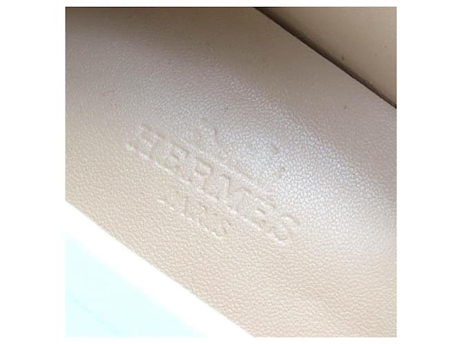 Hermès Hermes Elysee Leder Pumps Silber Weiß Beige - Ansicht 10