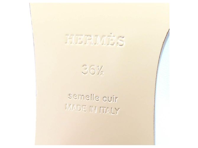 Hermès Hermes Elysee Leder Pumps Silber Weiß Beige - Ansicht 11