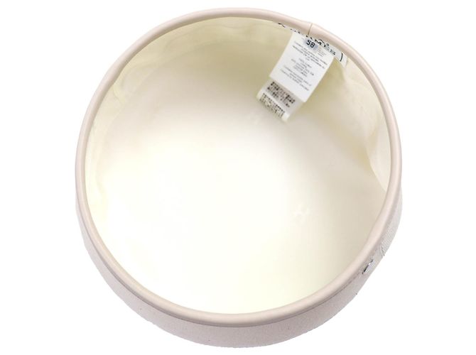 Hermès Hermes Saint Honor Serie Button Denim Baumwoll-Baskenmütze Beige - Ansicht 6