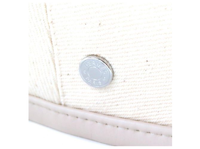 Hermès Hermes Saint Honor Serie Button Denim Baumwoll-Baskenmütze Beige - Ansicht 7