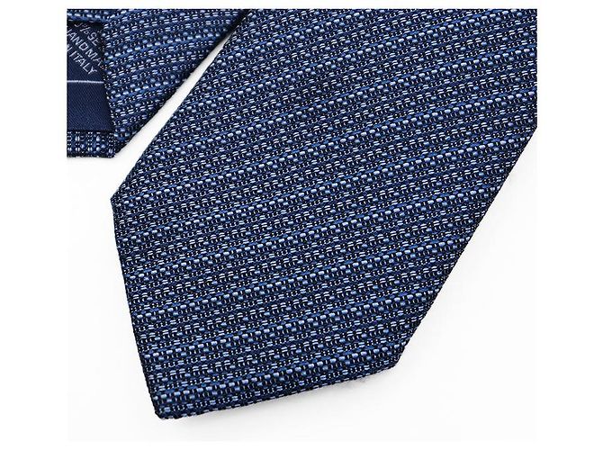 Autre Marque Cravatta in seta Brioni Regimental Blu - vista 4
