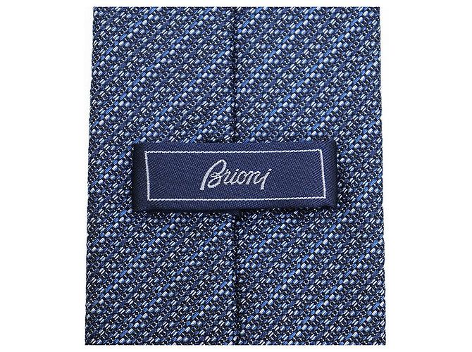 Autre Marque Cravatta in seta Brioni Regimental Blu - vista 6