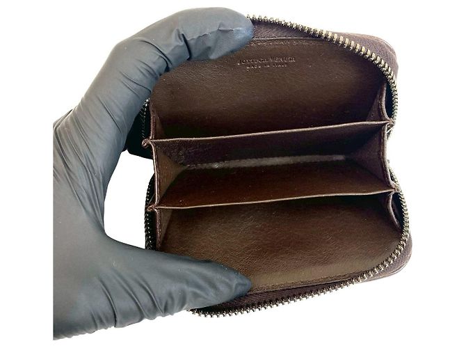 Monedero de cuero Bottega Veneta Castaño - vista 8