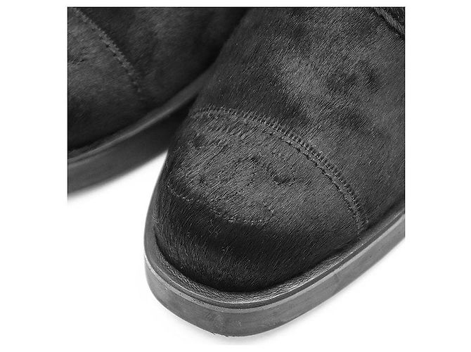 Timeless Stivaletti con lacci in pelo di vitello Chanel Nero - vista 2