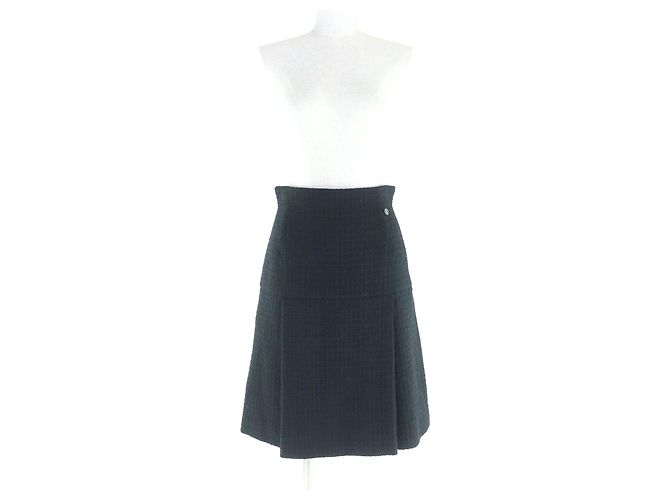 Timeless Falda de lana tweed Chanel Negro - vista 2