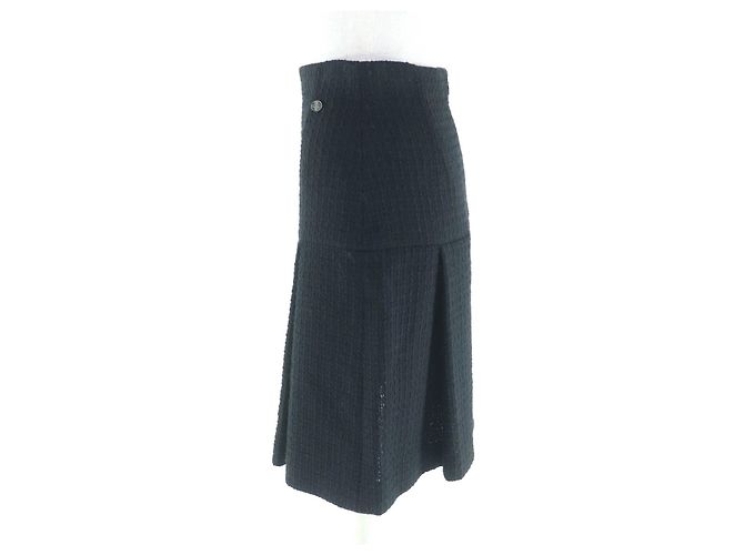 Timeless Falda de lana tweed Chanel Negro - vista 3