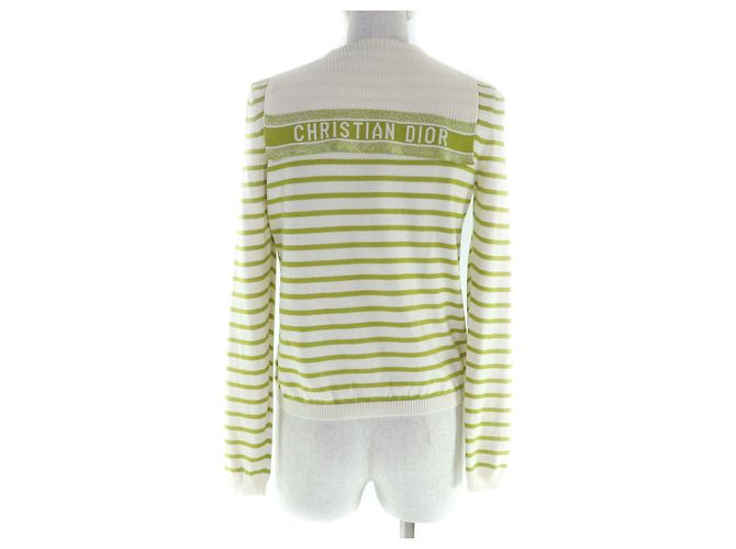 Top in seta lavorata a maglia Christian Dior Bianco - vista 3
