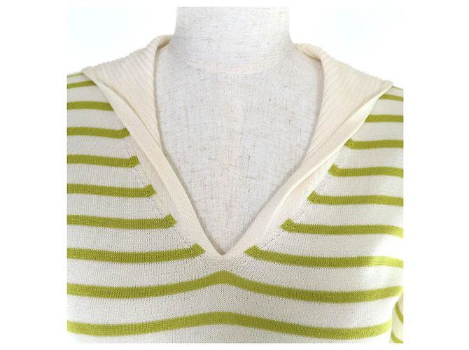 Top in seta lavorata a maglia Christian Dior Bianco - vista 4
