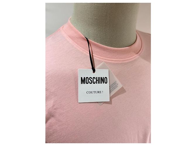 T-shirt Moschino Rosa com Urso e Strass - vista 4