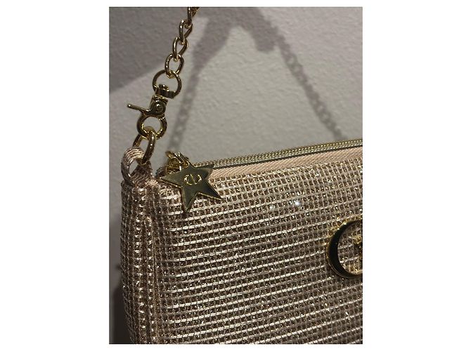 Borsa a mano Dior Beauty tessuto glitterato oro D'oro - vista 3