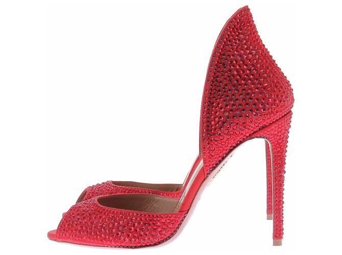 Aquazzura Rote Pumps mit Strass - Ansicht 3