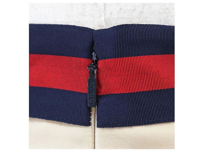 Falda de seda y lana Gucci Sheer Line Web Stripe Crudo - vista 4