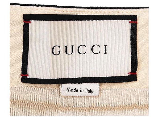 Falda de seda y lana Gucci Sheer Line Web Stripe Crudo - vista 9