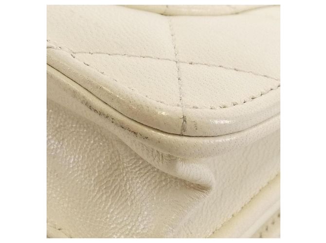 Timeless Cartera Chanel AP2548 de piel de cabra Plata Blanco Dorado - vista 4